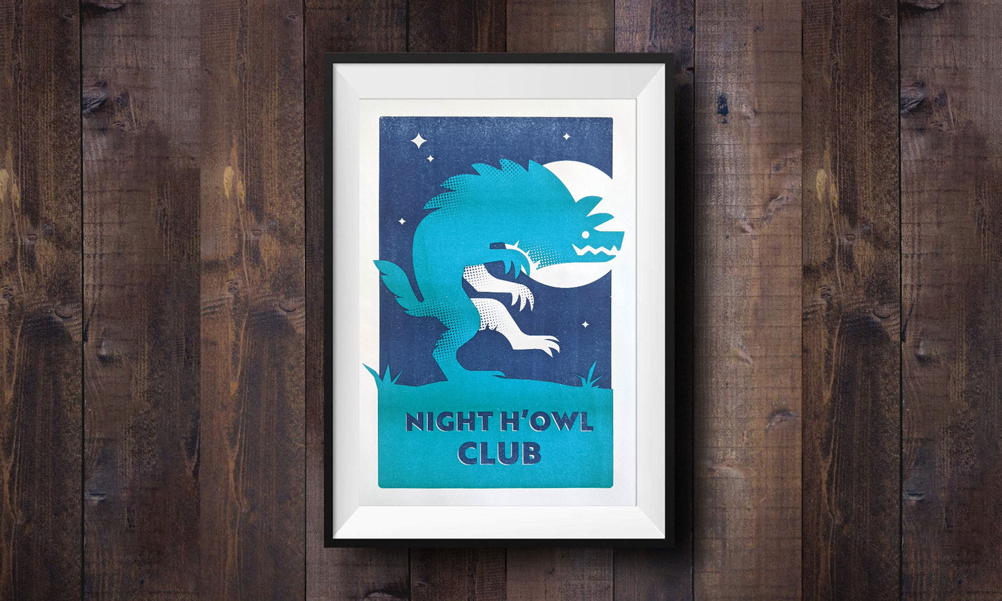 Night H'Owl Club — Signed Risograph Print